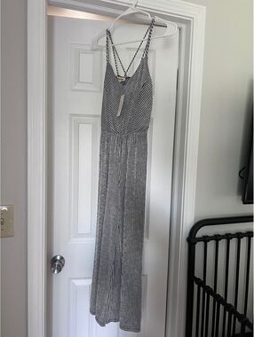 Rolla Coaster Women's Striped Maxi Jumpsuit with Spaghetti Straps, Size XXS, New